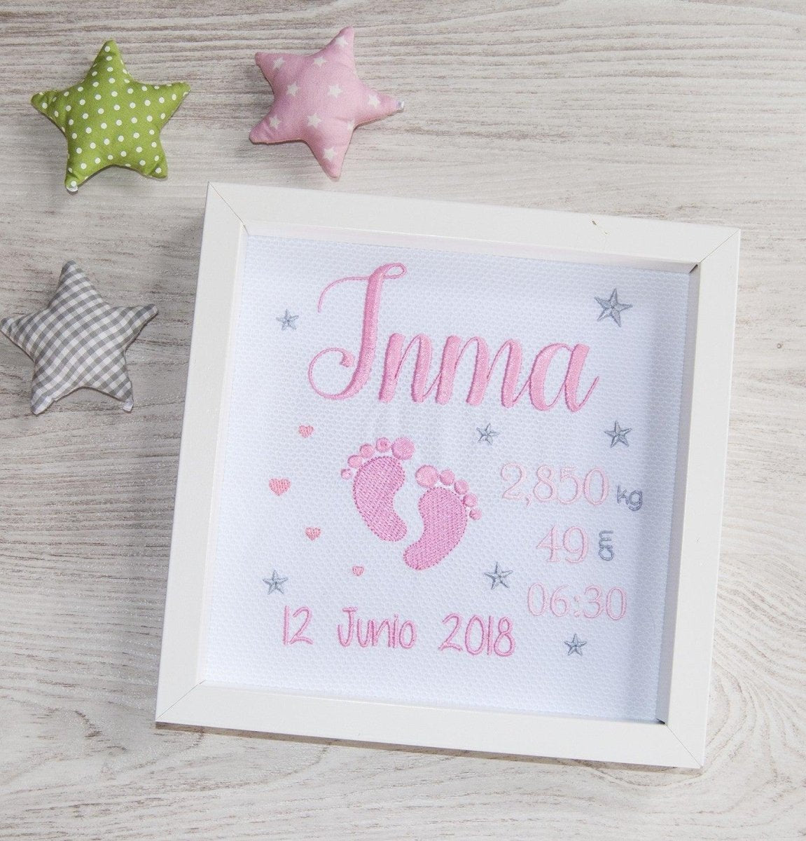 Cuadro Nacimiento Bebé Personalizado Nanetes Pies - Nanetes